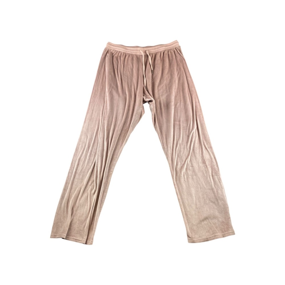 Juicy Couture Velour Jogger Sweatpants Rhinestone Logo Pink XL
